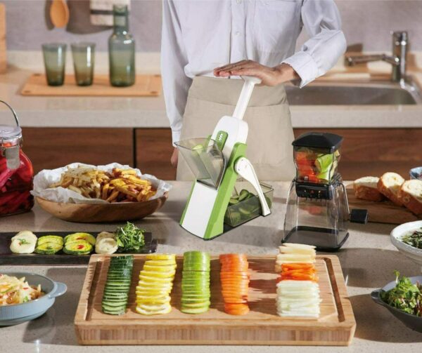 4 In 1 Vegetable Cutter Chopper Adjustable Multi-function Drum Cutter Vertical Vegetable Cutter Kitchen Shredder Grater