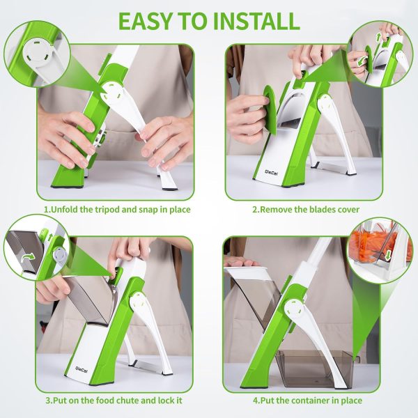 4 In 1 Vegetable Cutter Chopper Adjustable Multi-function Drum Cutter Vertical Vegetable Cutter Kitchen Shredder Grater