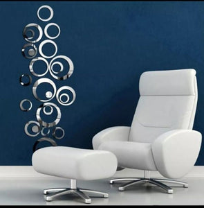24 Pcs Acrylic Mirror 3d Wall Stickers Living Room Personalized Interior Decoration