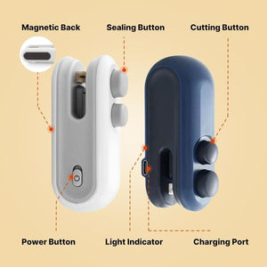 Heat Sealing Machine 2 In 1 Cutting And Sealer Usb Rechargeable Food Sealer Mini Sealer For Snack Storage Food