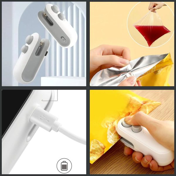 Heat Sealing Machine 2 In 1 Cutting And Sealer Usb Rechargeable Food Sealer Mini Sealer For Snack Storage Food