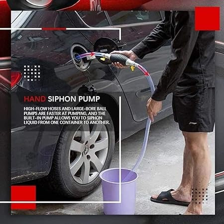 Multipurpose Liquid Transfer Pump | Portable Manual Oil, Water, Fuel Hand Transfer Pump – 5 Ft (random Color )